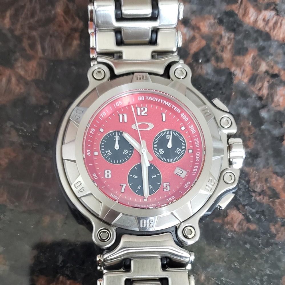 Oakley Crankcase men's red face watch